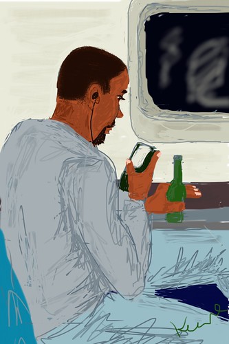iPhone Drawing - Man on train (leaving MLA)