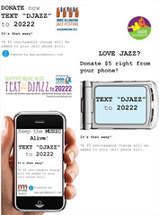 Love Jazz?  Text DJAZZ to 2022 and donate $5 to the Duke Ellington Jazz Festival by givebycell