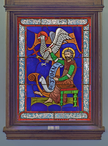 Pere Marquette Gallery of the Saint Louis University Museum of Art, in Saint Louis, Missouri, USA - stained glass window of Saint John the Apostle and Evangelist