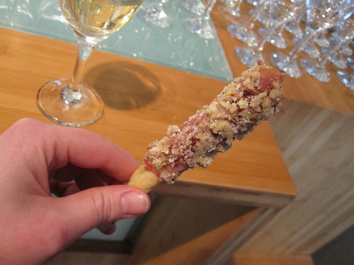 CHeese straw with ham and nuts