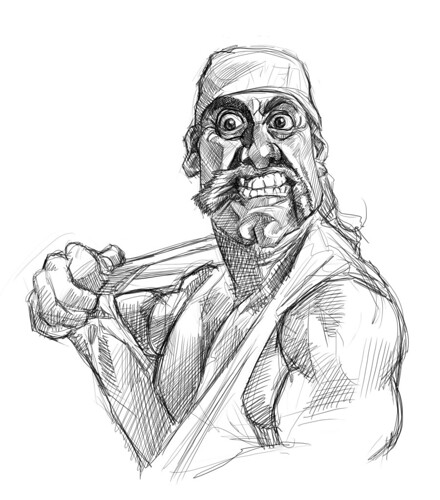 digital sketch of Hulk Hogan - 4