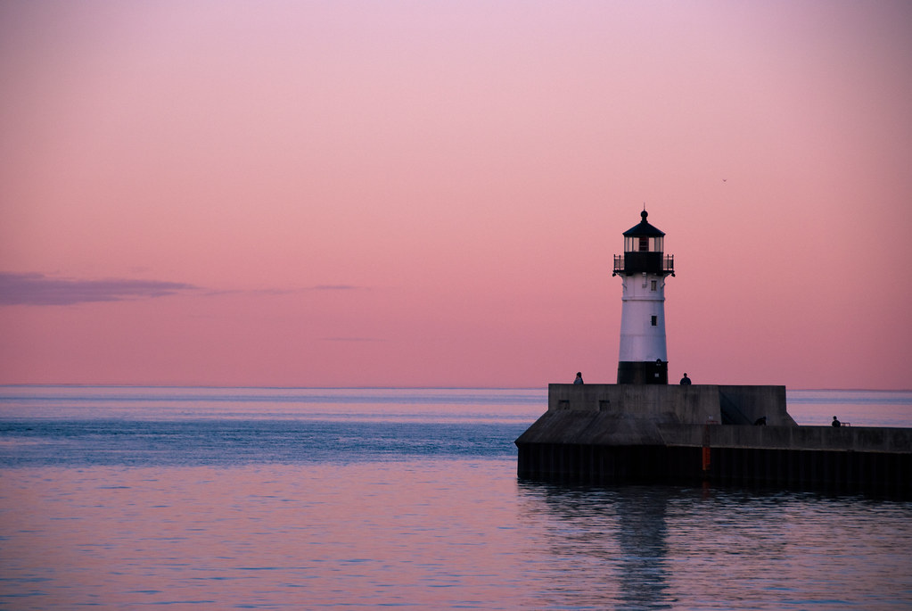 lighthouse on pink