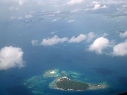Flying over the Virgin Islands