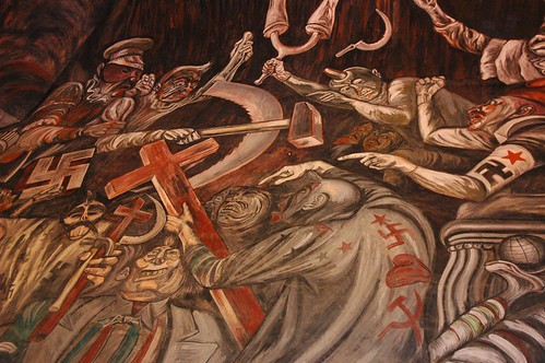 War-mongerers: Clowns of War Arguing in Hell, José Clemente Orozco Mural, Governor's Palace, (Palacio de Gobierno built in 1774), Guadalajara, Jalisco, Mexico by Wonderlane