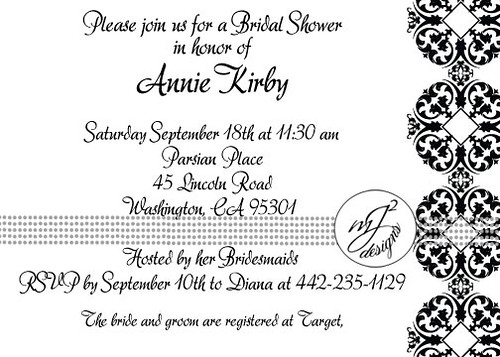 Art Deco Bridal Shower Invitations 