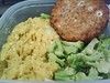 acorn squash w/ rosemary and asiago, broccoli & veggie burger