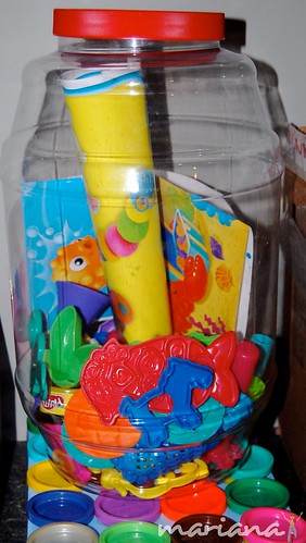 Play-Doh tools in big jar