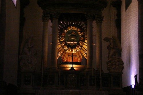 A close up of the altar in the Church of the Conception