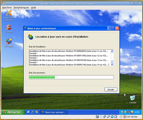 La première vague de mises à jour de Windows XP-SP3