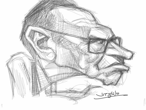 Larry King sketch with iPad Sketchbook Pro