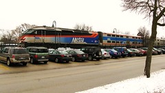 Southbound Metra local at the Glenview station. Glenview Illinois. January 2010.