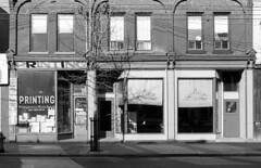 Historic photo from Sunday, November 27, 1983 - The Queen Mother Cafe, before it expanded westward at 206-208 Queen St West in Grange Park