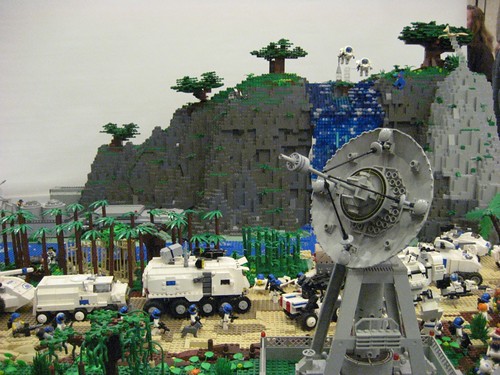 Mountain and Tower in LEGO by legosamurai 