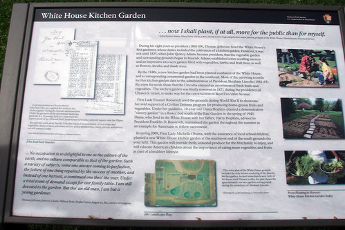white house vegetable garden information plaque