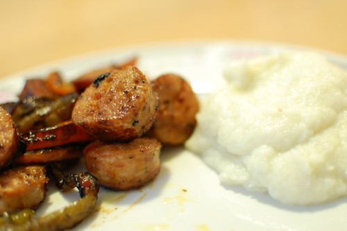 chicken sausage and cauliflower mashed potatoes