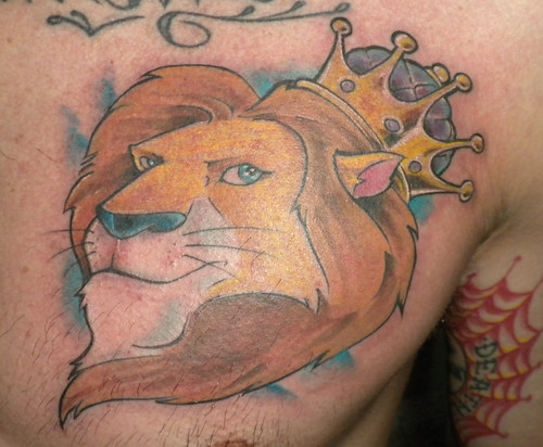 Cartoon Lion Heart King Tattoo Tattoos By JR Linton At Hellcat Tattoo in