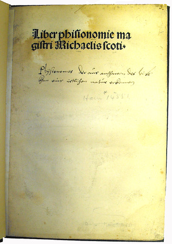 Title Page with Annotation from 'Liber Physiognomiae' (Sp Coll Ferguson Ak-a.40)