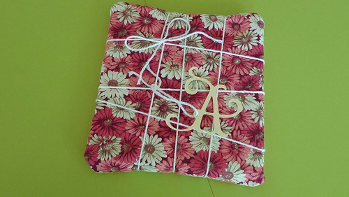 fabric scrap wrapped present