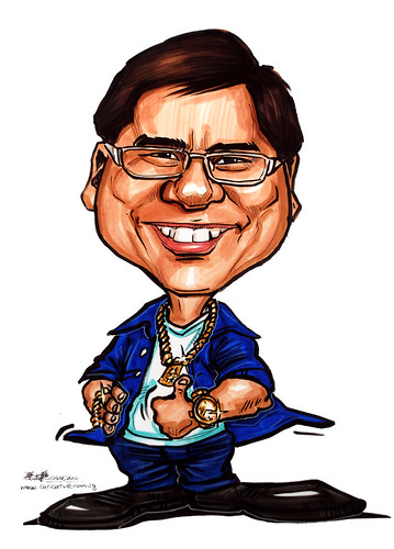 Caricatures for NUS -Flashy rich towkay, with gold jewellery