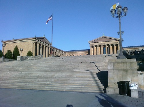 Ptw Just walked up Rocky steps while Neil blared theme from his iPhone