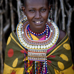Maasai woman in traditional clothes - Kenya