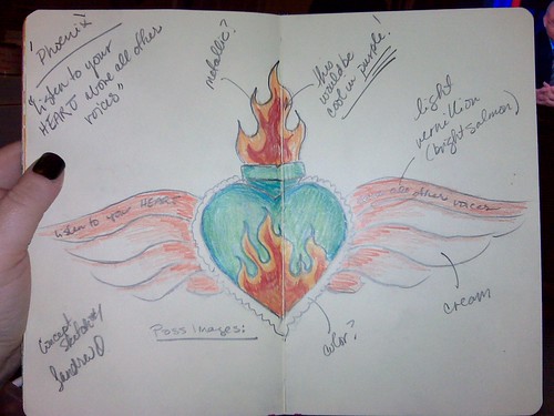 concept sketch for plaster heart