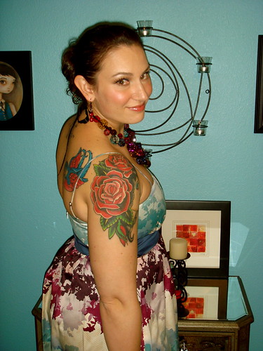 Rose Tattoo on Nice Woman Arm