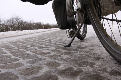 Smooth (if slippery) cobble-stoned road in Schleswig-Holstein, Germany.