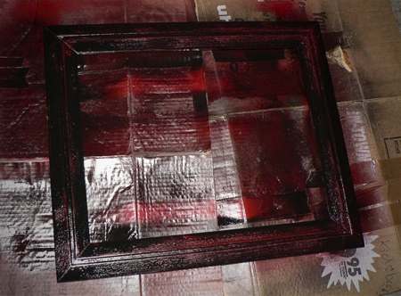 black paint over red frame mess