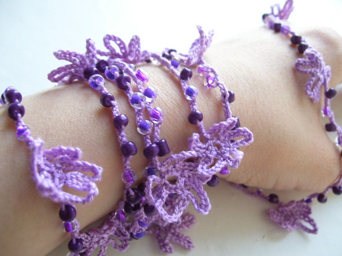 Lilac crocheted lariat