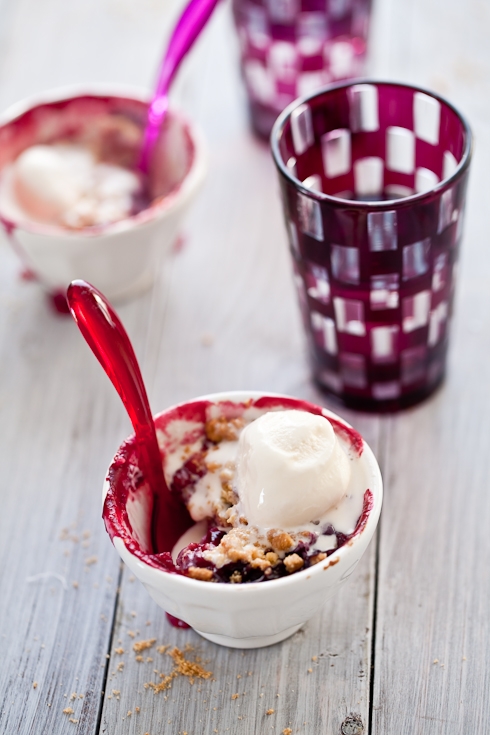 Rhubarb & Red Berry Crumbles
