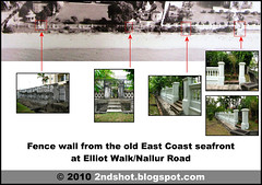 Fence wall from the old East Coast seafront at Elliot Walk-Nallur Road