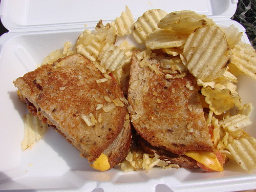 Grilled Cheese with Chorizo and Bacon from the Eggstravaganza Cart