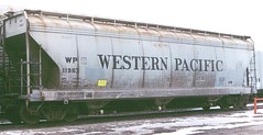 Western Pacific Railroad covered hopper car. From the internet.