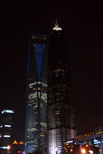 m158 - Jīnmào Tower &amp; Shanghai World Financial Centre at Night