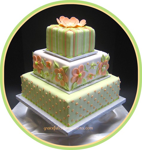 Summer Wedding Cake by Graceful Cake Creations.