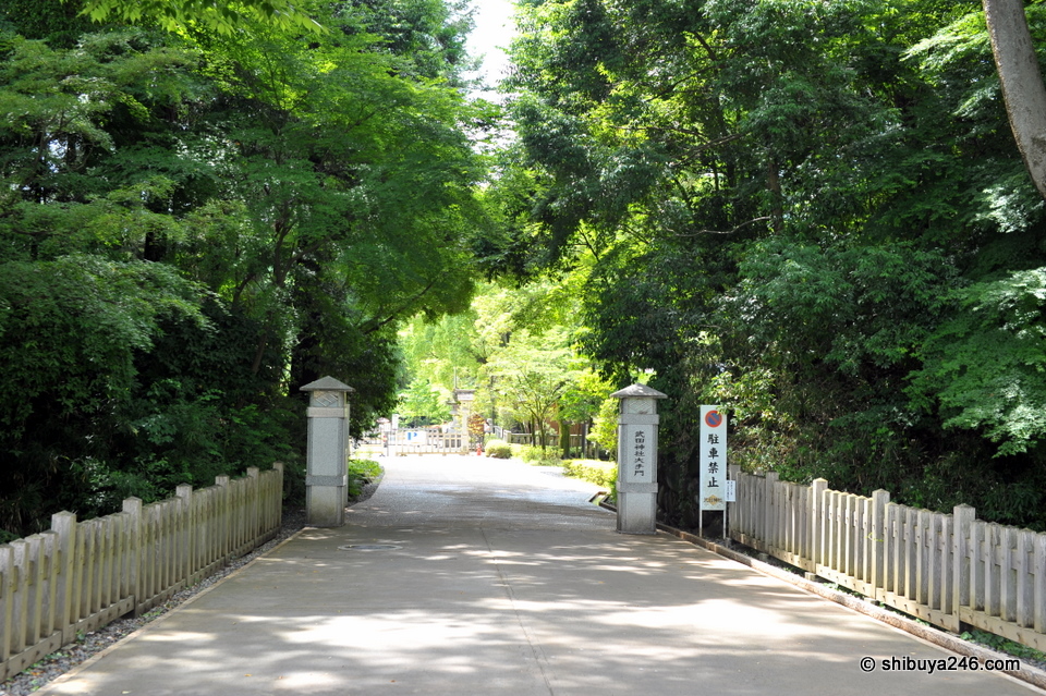 Entering the gardens at Takeda Shrine.