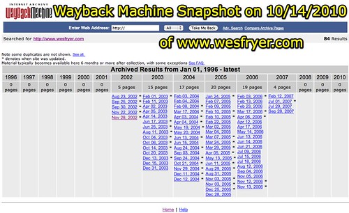 Wayback Machine Snapshot on 10_14_2010
