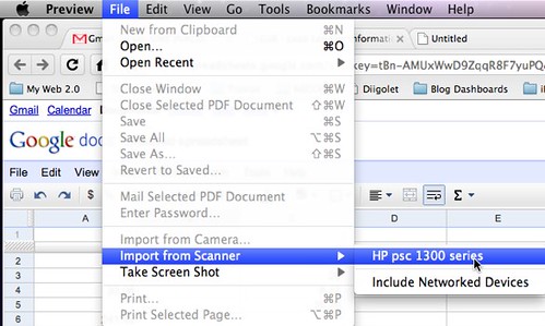 Scanning from Preview Application in Mac OS X
