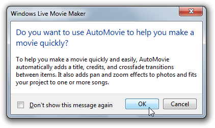 Windows Live Moviemaker AutoMovie