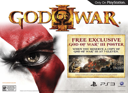 God of War III Window 7-Eleven Poster