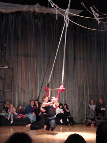 Ellen and Nathan on the trapeze.