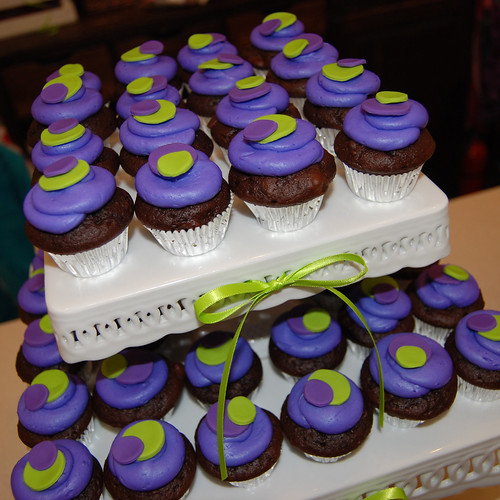 Purple and lime green sassy circle minicupcake for Urban Kidz birthday celebration