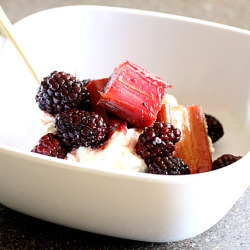 Baked Rhubarb with Blackberries and Vanilla