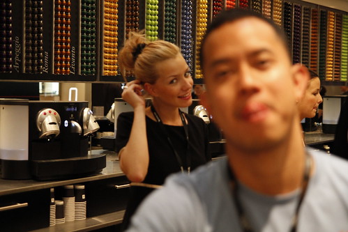 The Nespresso girl takes away the focus