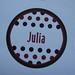 Student Classroom Custom Stickers/Labels Red and Black Polka Dots