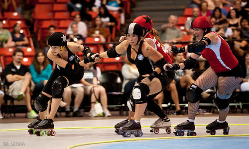 Jackie Daniels whips Ruth Enasia vs. Rocky Mountain Rollergirls' 5280 Fight Club