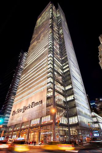 new york times building night. THE NEW YORK TIMES BUILDING. designed by Renzo Piano