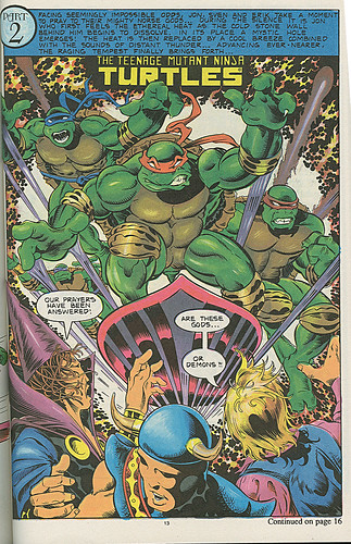 Genesis West Comics:: "THE TEENAGE MUTANT NINJA TURTLES VISIT THE LAST OF THE VIKING HEROES" - Summer Special Limited Edition  No. 866 of 1750 // Special 3 pg. 13.. Turtles Encounter L.V.H. (( 1992 ))