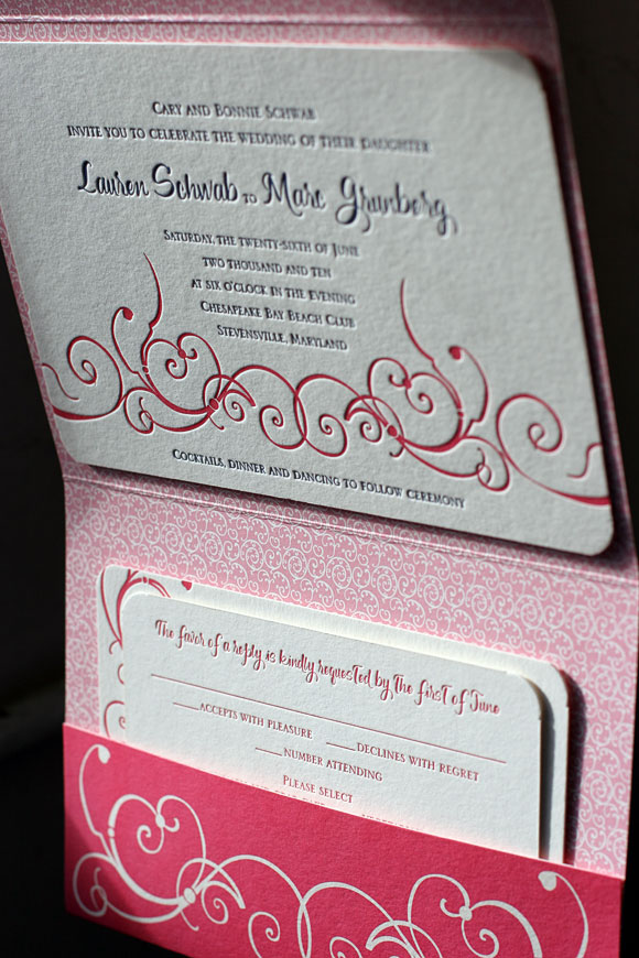 Custom Letterpress Wedding Invitations with Folio